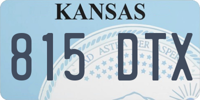 KS license plate 815DTX