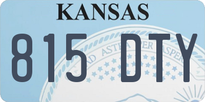 KS license plate 815DTY