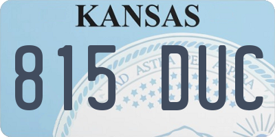 KS license plate 815DUC