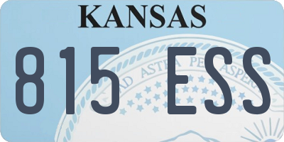 KS license plate 815ESS