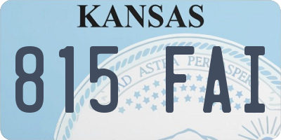 KS license plate 815FAI