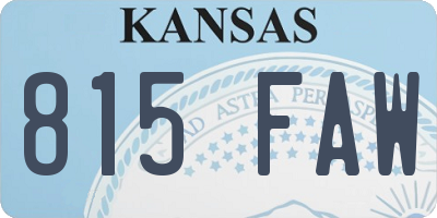 KS license plate 815FAW