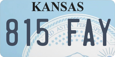 KS license plate 815FAY