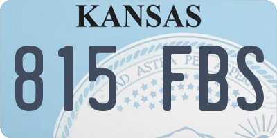 KS license plate 815FBS