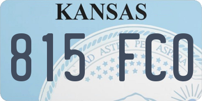 KS license plate 815FCO