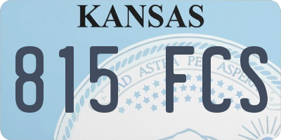 KS license plate 815FCS