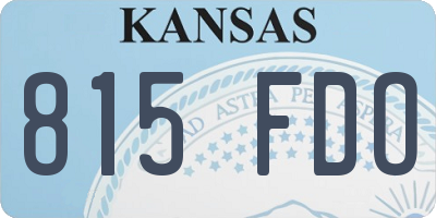 KS license plate 815FDO