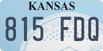 KS license plate 815FDQ