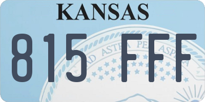 KS license plate 815FFF