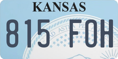 KS license plate 815FOH