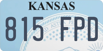 KS license plate 815FPD
