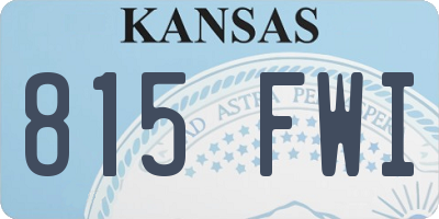 KS license plate 815FWI