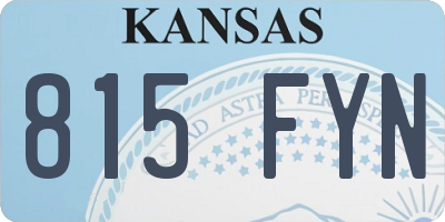 KS license plate 815FYN
