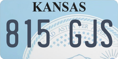 KS license plate 815GJS