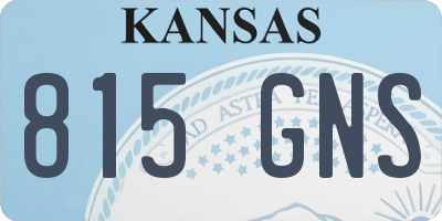 KS license plate 815GNS