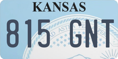 KS license plate 815GNT