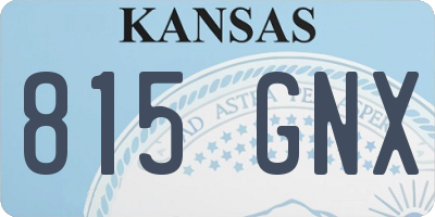 KS license plate 815GNX