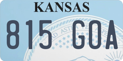 KS license plate 815GOA