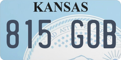 KS license plate 815GOB