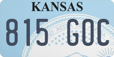 KS license plate 815GOC