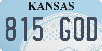 KS license plate 815GOD