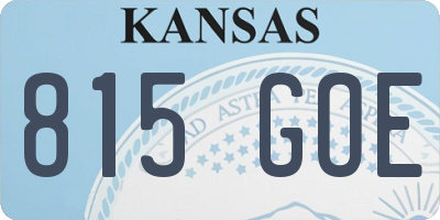 KS license plate 815GOE