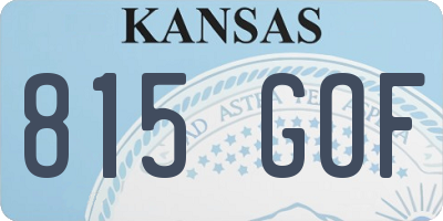 KS license plate 815GOF