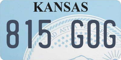 KS license plate 815GOG