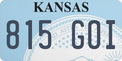 KS license plate 815GOI