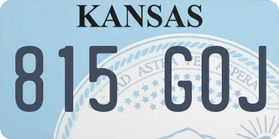 KS license plate 815GOJ
