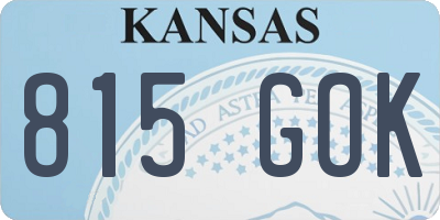 KS license plate 815GOK