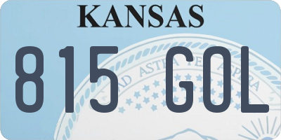 KS license plate 815GOL