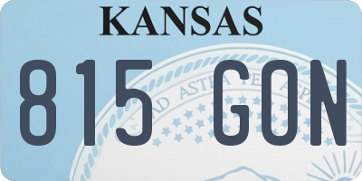 KS license plate 815GON