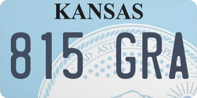 KS license plate 815GRA