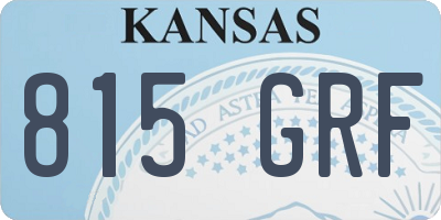 KS license plate 815GRF