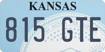 KS license plate 815GTE