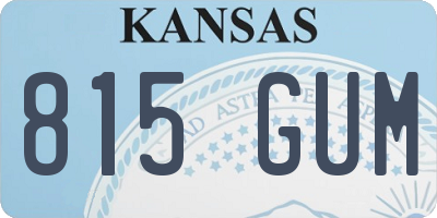 KS license plate 815GUM