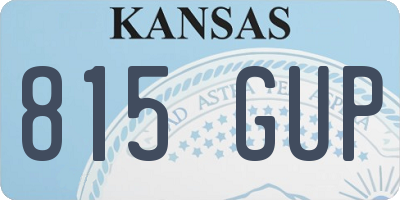 KS license plate 815GUP