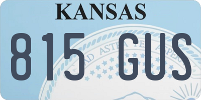 KS license plate 815GUS