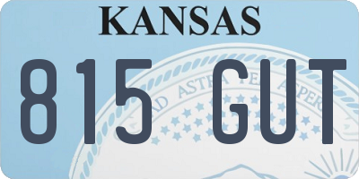 KS license plate 815GUT
