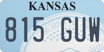 KS license plate 815GUW