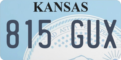 KS license plate 815GUX