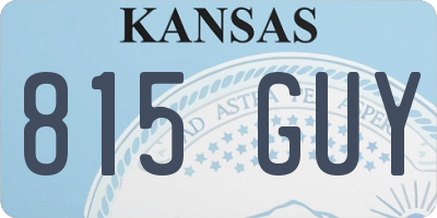KS license plate 815GUY