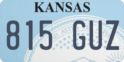 KS license plate 815GUZ