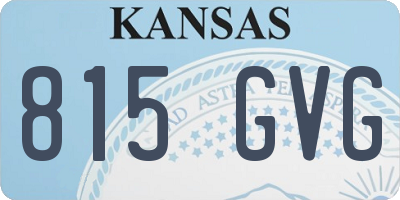 KS license plate 815GVG