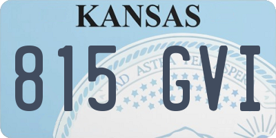 KS license plate 815GVI