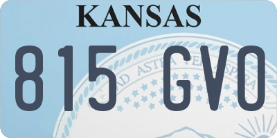 KS license plate 815GVO