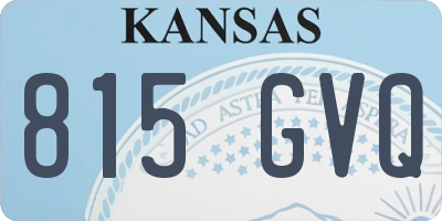 KS license plate 815GVQ