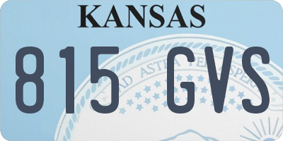 KS license plate 815GVS
