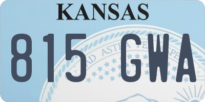 KS license plate 815GWA